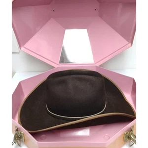 Cowboyhut Größe 7 Lammfell Leder MHT in dunkelbraun mit Vintage Box 6X - Bild 1 von 9