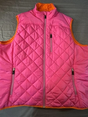 Land’s End Vibrant Pink/Orange Puffer Vest. Size 2X. Excellent Condition - Image 1 of 4