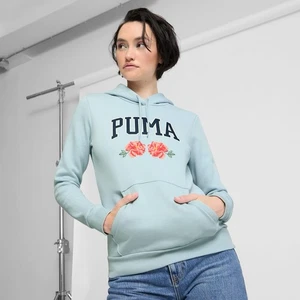 Pullover PUMA Imitación Bordado Floral Azul Sudadera con Capucha Informal Rocío Esmerilado Para Mujer Pequeño - Imagen 1 de 8
