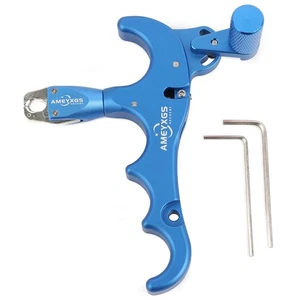 Compound Bow Release Aids D Loop Ring 4 Finger Thumb Trigger RH LH Arrow Hunting - Picture 1 of 24