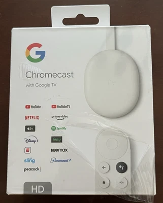 Google Chromecast with Google TV Media Streamer HD - Snow - GA03131-US - Image 1 of 4