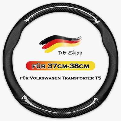 Lenkradbezug Kohlefaser Lenkradhülle für Volkswagen Transporter T5 2003-2015 NEW - Bild 1 von 4
