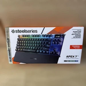 SteelSeries Apex 7 TKL Mechanical Keyboard Red Switch JIS Black Unopened - Picture 1 of 3