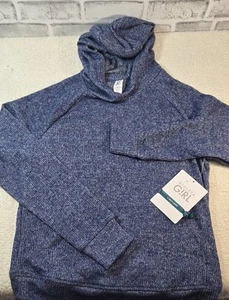 ATHLETA GIRL Sz 12-L NWT Cross Back Hoodie Light Weight Ruched Sleeves Pullover - Picture 1 of 5