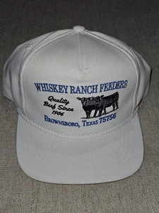 Cappello mangiatoia ranch whisky corda bianca snapback whisky piegato Texas bovini manzo - Foto 1 di 8