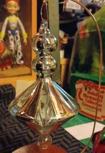 Schöner handgefertigter Weihnachtsschmuck aus mundgeblasenem Glas silberner Spirale, gebraucht - Bild 1 von 12