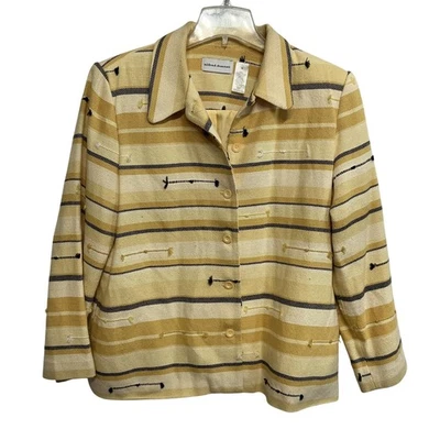 Chaqueta Alfred Dunner Mujer 16 Rayas Botones Forrados Bolsillos Primavera Foto 1 de 4