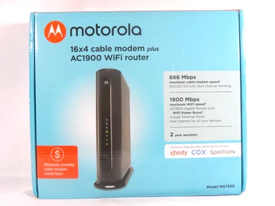 Motorola MG7550 16x4 High Speed ​​Cable Modem - Black - Image 1 of 4