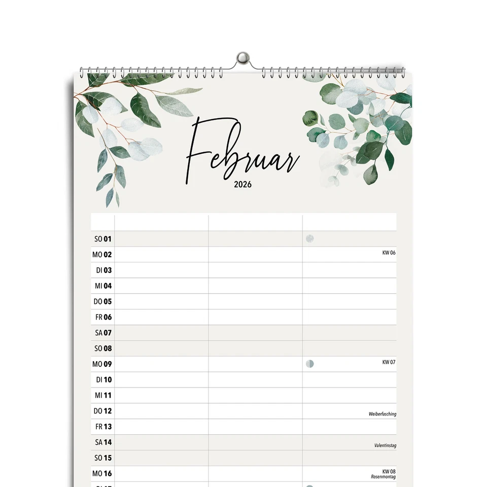 HEAVENANDPAPER heaven+paper® Paarplaner GREENERY 3 Spalten 2026 botanisch