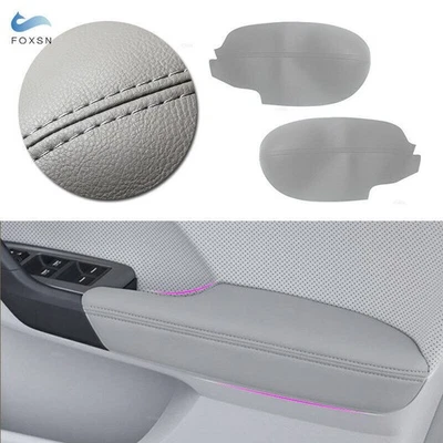 Para Acura TSX 2009 2010-2014 Paneles de puerta delantera Apoyabrazos Cubierta de cuero Gris 2 un. Foto 1 de 4