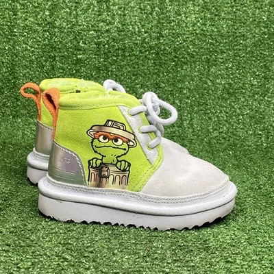 UGG X кунжут размер 8 детей Oscar Grouch кожаные ботинки + молнии «милый»  - Изображение 1 из 4