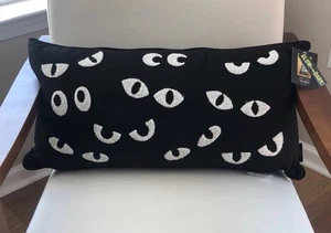 Cynthia Rowley Halloween Spooky Eyes Pillow Glow in The Dark Black Decor 14"x28" - Picture 1 of 8