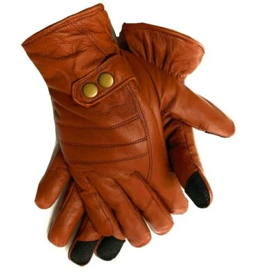 Men's Genuine Sheep Leather Winter Dress, Driving, Texting Gloves with Fleece - Image 1 of 4