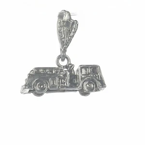 925 massiv Sterling Silber 3D Feuerwehrauto Anhänger mit außergewöhnlichen Details - Bild 1 von 4