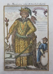 Mandarin Regierung Offiziell Qing China 1719 Mallet Ethno Ansicht Kostüm Druck - Bild 1 von 2