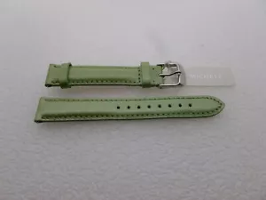 Original Michele 16 mm glänzend grün Lack Uhrenarmband Armband Neu - Bild 1 von 4