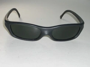 VUARNET POUILLOUX FRANCE 034 MATTE BLACK BLUEISH GREEN SPORT WRAP SUNGLASSES - Picture 1 of 8