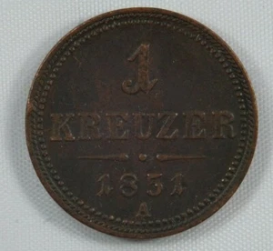 Moneda Austria 1 Kreuzer 1851A KM-2185 | World Coins - Imagen 1 de 2
