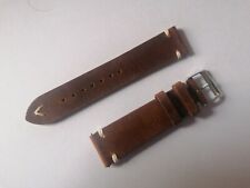 22mm Vintage Leather Watch Strap With Quick Release Pins