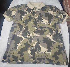 Timberland Camo Polo Men's XXL Slim Fit Short Sleeves Green Khaki 2XL - Picture 1 of 6
