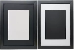 Black Photo Frames With Mounts Flat Picture Frames Art Poster Frames A1 A2 A3 A4 - Picture 1 of 11
