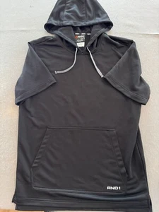 AND1 Sweatshirt Men's Large Black Short Sleeve Basketball Active Hoodie - Picture 1 of 5