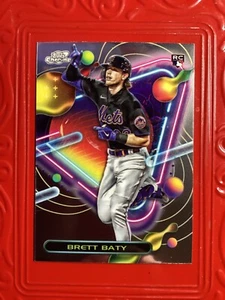 2023 Topps Cosmic Chrome Brett Baty Nucleus Refractor RC Rookie New York Mets - Picture 1 of 2