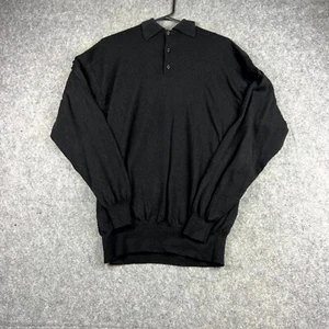 Suéter Pullover Woolmark Para Hombres Talla Grande Negro Manga Larga Cuello Lana - Imagen 1 de 7