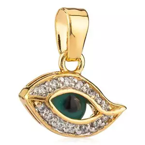 Auge Der Fatima Kettenanhänger Zirkonia 750 Gelbgold Vergoldete Nazar-Amulett 30 - Bild 1 von 1