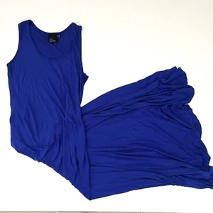 ASOS Curve Size 16L Vibrant Blue Maxi Dress Sleeveless Blended Fabric Stretch - Picture 1 of 8