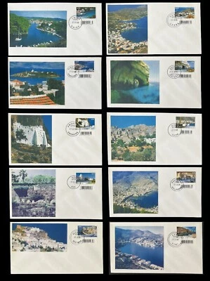 Greece 2008 Greek Islands Part III perforate FDC all islands postmarks - Image 1 of 4