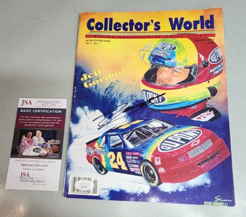 Jeff Gordon Signed Collector's World Magazine November 1993 JSA COA Rookie Year - Image 1 of 1