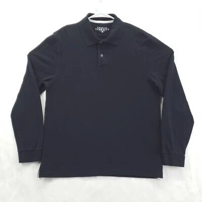 Camisa Polo Charles Tyrwhitt Para Hombre Mediana Negra Manga Larga Clásica Golf Foto 1 de 4