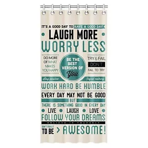 HommomH Shower Curtain w/ Hooks Bathroom Waterproof 36" x 72" Awesome Quotes - Picture 1 of 3