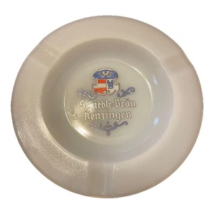 Cenicero alemán vintage de vidrio de leche Schieble-Brau Henzingen Hotel y Restauraunt  - Imagen 1 de 5