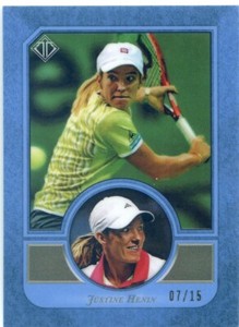 2020 Topps Transcendent HOF VIP JUSTIN HENIN #26 BLUE REFRACTOR #7/15