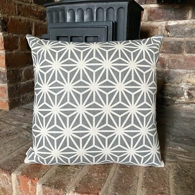 300. Handmade Stars on Grey LINEN Cotton Cushion Cover.Various sizes - Image 1 of 3