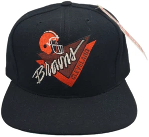 Vintage Cleveland Browns Snapback Flat Bill Stitched Logo Black - Picture 1 of 3