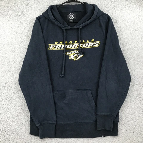 '47 Sweater Adult Large Black NHL Nashville Predators Pullover Hoodie Mens 27395 Cover