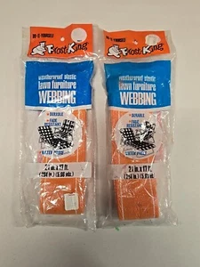 2 Frost King orange mit weißen Streifen Rasenmöbel Gurtband 2 1/4 x 17 34 Fuß - Bild 1 von 4
