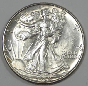 OFERTA 1938-D Medio dólar Walking Liberty SIN CIRCULAR plata 50 centavos - Imagen 1 de 4