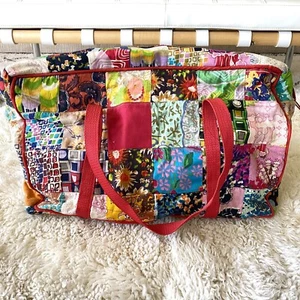 Vintage Patchwork Quilted Folk Kantha Duffle Bag Overnight Travel Weekender - Picture 1 of 8
