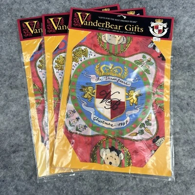 Lote de 3 VanderBear Regalos Muffy 100% Seda Bufanda y Caja de Regalo Navidad 1997 Nuevo Foto 1 de 2