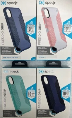 Funda Speck PRESIDIO GRIP 10 pies probada contra caídas para Apple iPhone X - Colores mezclados Foto 1 de 2