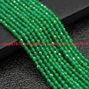 Natural 4mm Faceted Green Jade Round Gemstone Loose Beads 15" AAA+