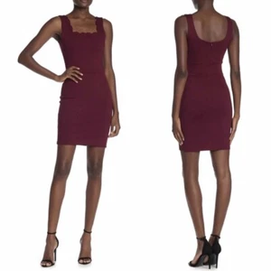 NEW Love...Ady Women's Large Burgundy Scallop Edged Sheath Mini Dress NWT - Picture 1 of 7