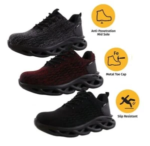 Zapatos de seguridad para hombre EPI ligeros puntera de acero zapatos de trabajo entrenadores botas Reino Unido - Imagen 1 de 29