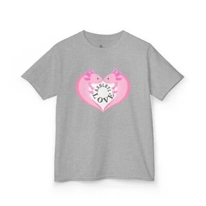 Kids Heart Love Tee, Children's T-Shirt, Valentine's Day Gift, Cute, axolotl - Picture 1 of 54