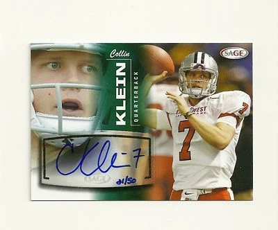 2013 SAGE Autographs Green #27 Collin Klein /50 RC Auto Texans KSU Kansas State - Image 1 of 2