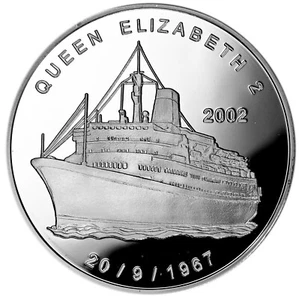 GHANA 500 Sika 2002 Silver Proof Maritime History - Ship 'Queen Elizabeth 2' - Picture 1 of 2